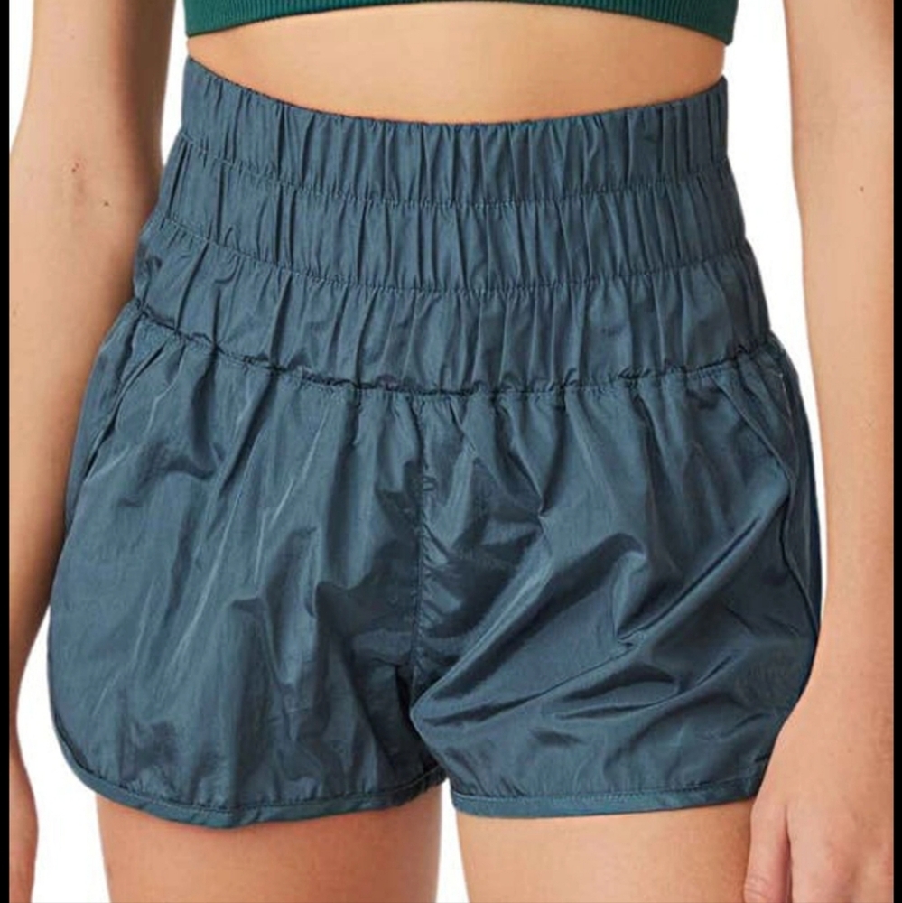 Free People FP Movement Blue Athletic Shorts with Elastic Waistband